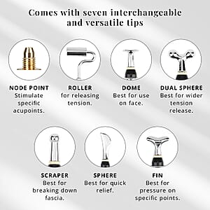 Interchangeable 7 Heads Massager Pen with 2 Container