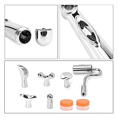 Interchangeable 7 Heads Massager Pen with 2 Container
