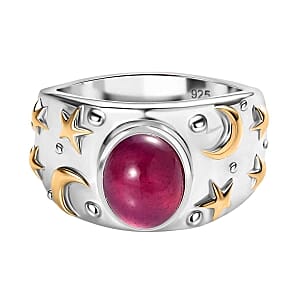 Niassa Ruby (FF) 3.55 ctw Ring in Vermeil Yellow Gold Over Sterling Silver (Size 11.5)