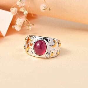 Niassa Ruby (FF) 3.55 ctw Ring in Vermeil Yellow Gold Over Sterling Silver (Size 11.5)