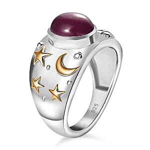 Niassa Ruby (FF) 3.55 ctw Ring in Vermeil Yellow Gold Over Sterling Silver (Size 11.5)