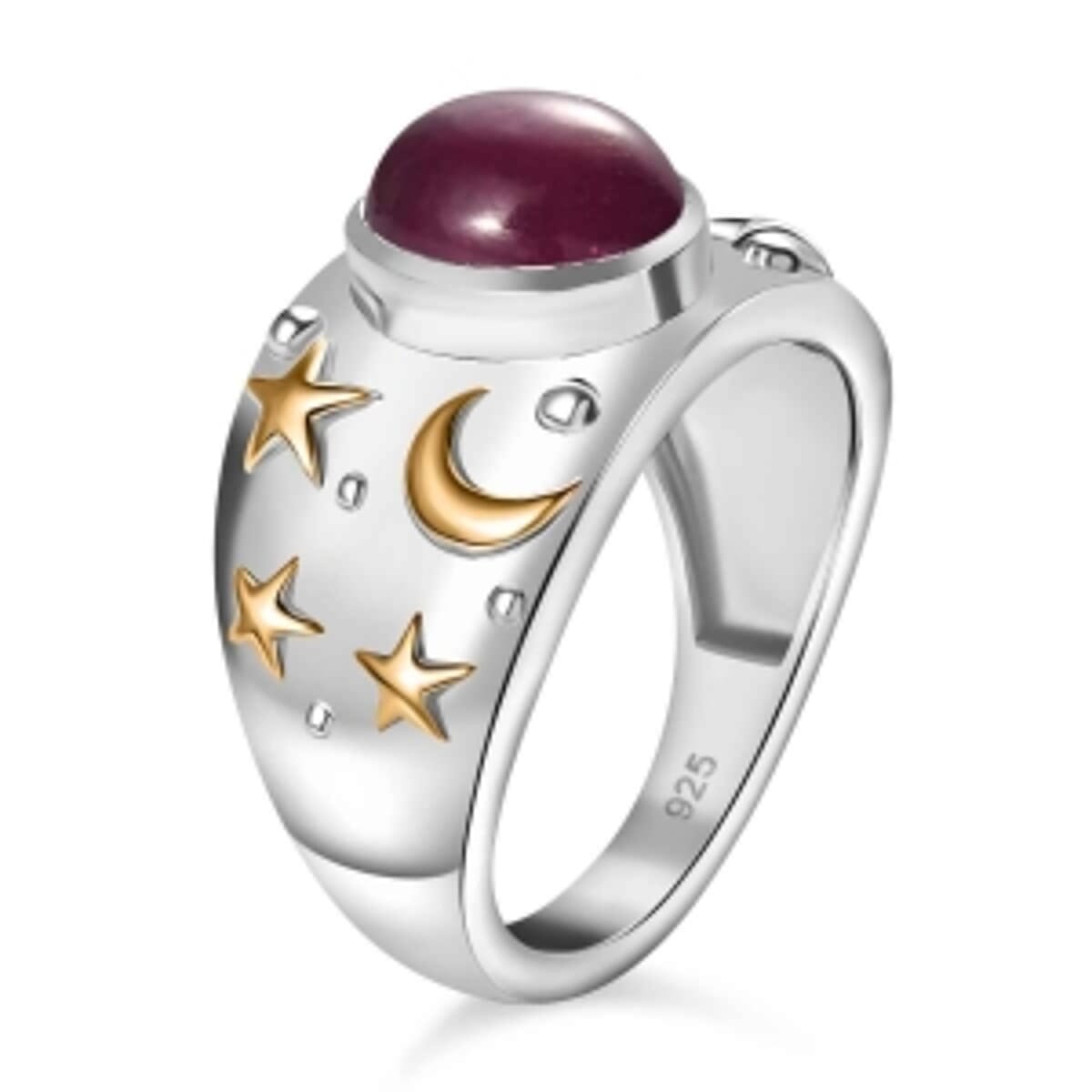 Niassa Ruby (FF) 3.55 ctw Ring in Vermeil Yellow Gold Over Sterling Silver (Size 11.5) image number 4