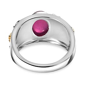 Niassa Ruby (FF) 3.55 ctw Ring in Vermeil Yellow Gold Over Sterling Silver (Size 11.5)