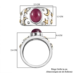 Niassa Ruby (FF) 3.55 ctw Ring in Vermeil Yellow Gold Over Sterling Silver (Size 11.5)