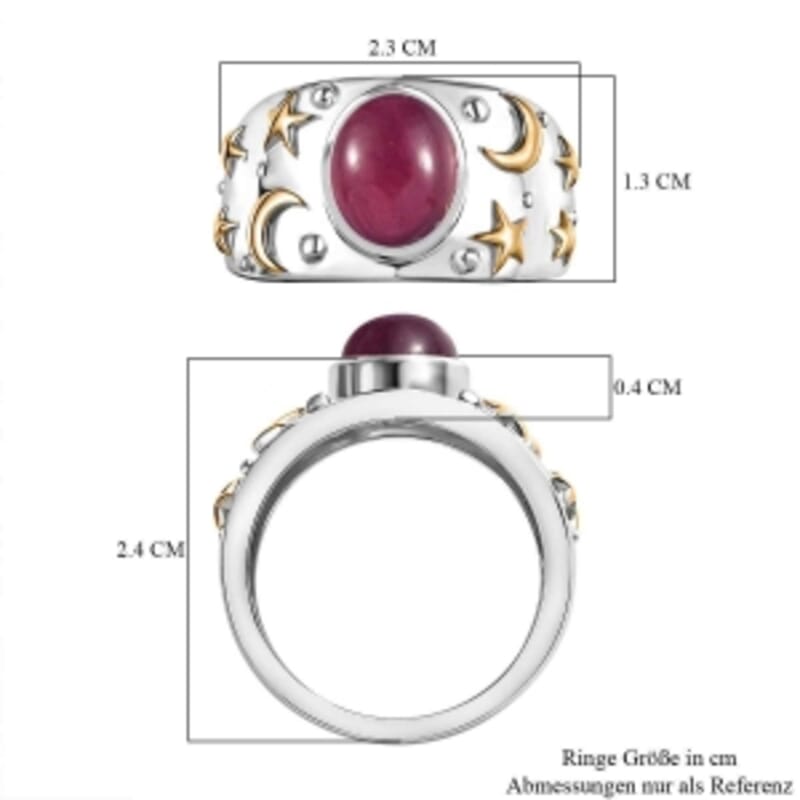 Niassa Ruby (FF) 3.55 ctw Ring in Vermeil Yellow Gold Over Sterling Silver (Size 11.5)