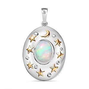 Ethiopian Welo Opal 2.00 ctw Pendant in Vermeil YG Over Sterling Silver