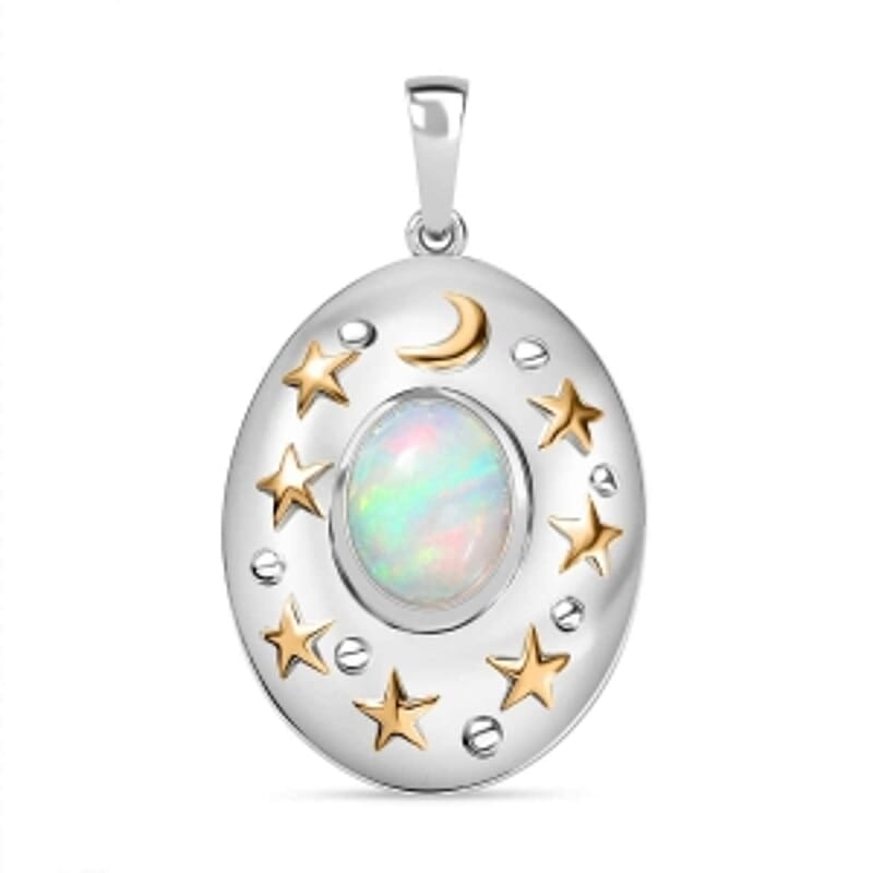 Ethiopian Welo Opal 2.00 ctw Pendant in Vermeil YG Over Sterling Silver