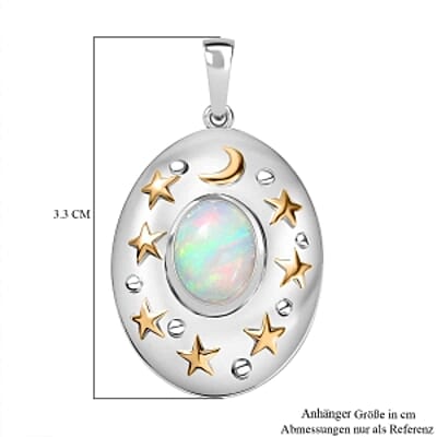 Ethiopian Welo Opal 2.00 ctw Pendant in Vermeil YG Over Sterling Silver