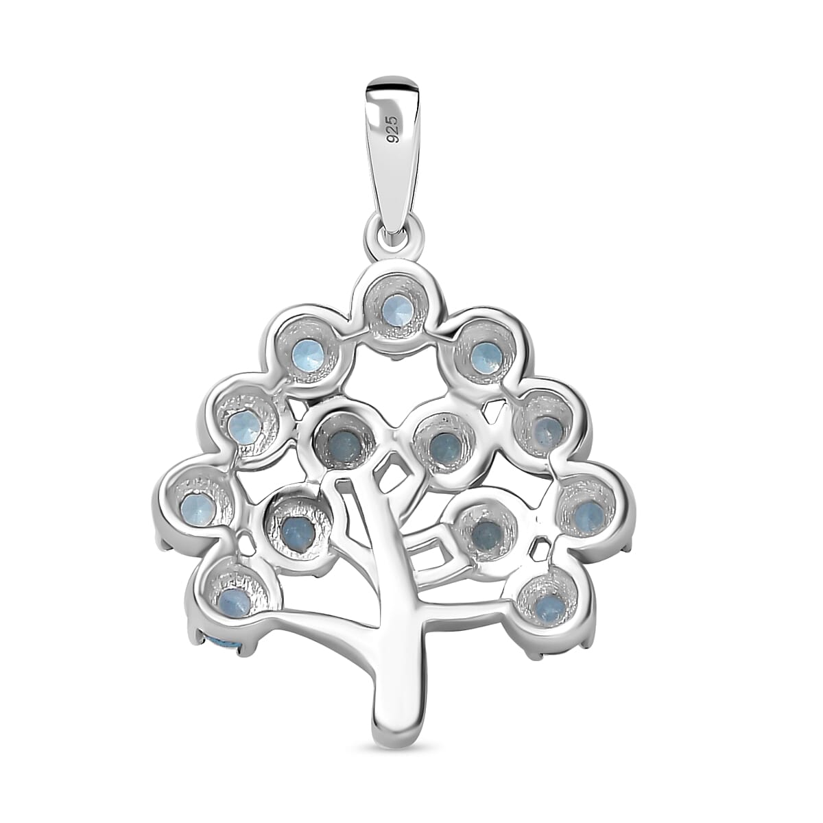 Paraiba Apatite 1.00 ctw Pendant without Chain in Platinum Over Sterling Silver