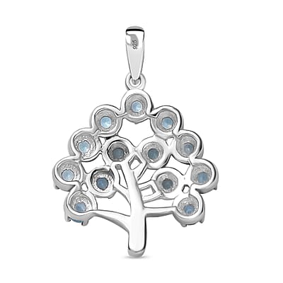 Paraiba Apatite 1.00 ctw Pendant without Chain in Platinum Over Sterling Silver