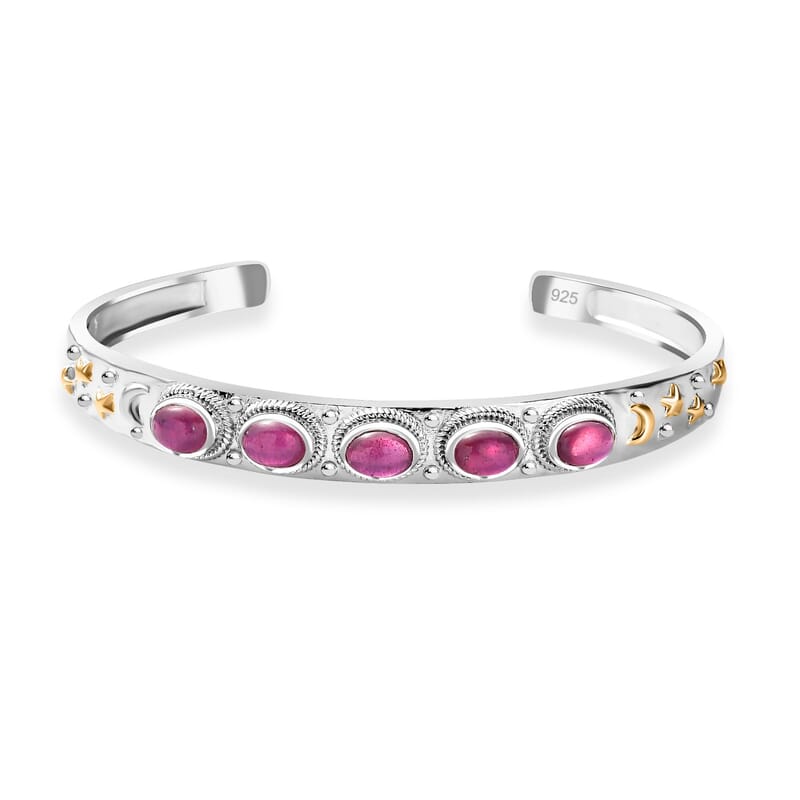 Niassa Ruby (FF) 4.25 ctw Bangle Bracelet in Sterling Silver (7.50 In)