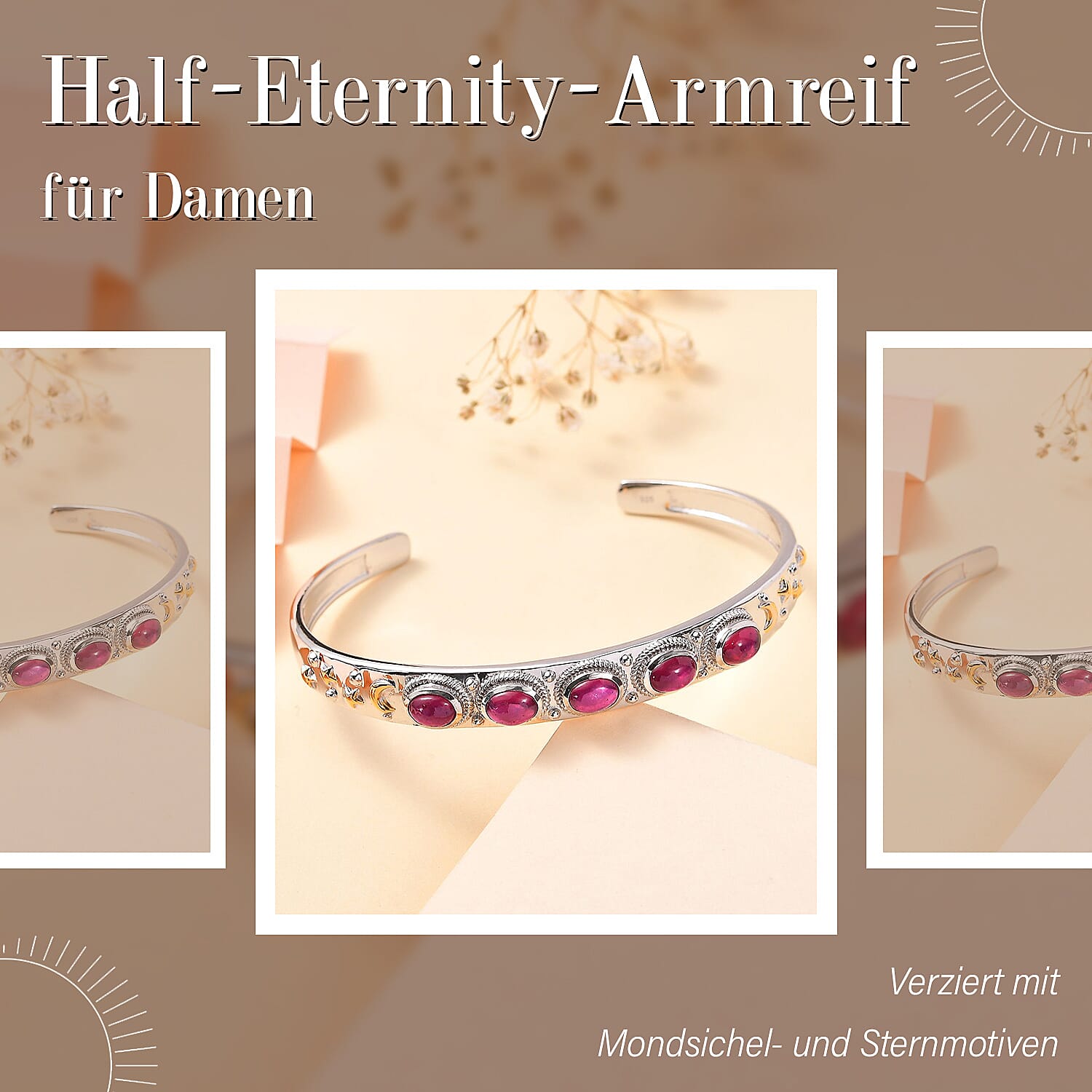 Niassa Ruby (FF) 4.25 ctw Bangle Bracelet in Sterling Silver (7.50 In)