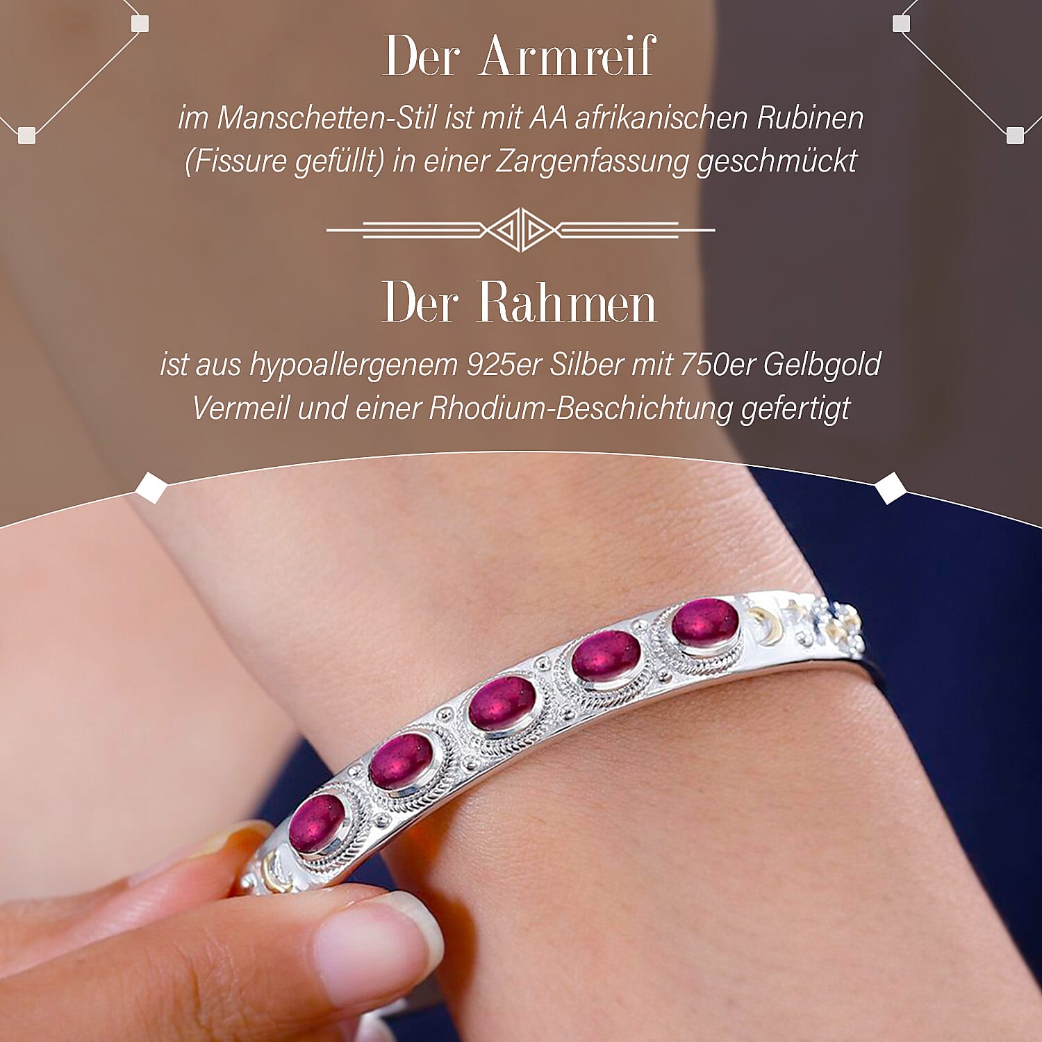 Niassa Ruby (FF) 4.25 ctw Bangle Bracelet in Sterling Silver (7.50 In)