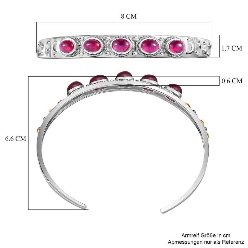 Niassa Ruby (FF) 4.25 ctw Bangle Bracelet in Sterling Silver (7.50 In)