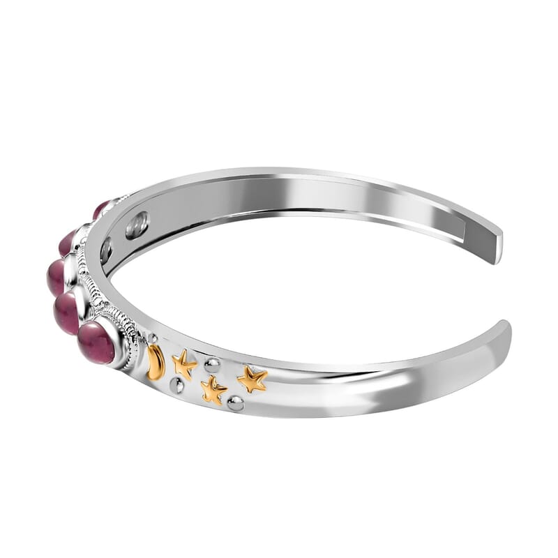 Niassa Ruby (FF) 4.25 ctw Bangle Bracelet in Sterling Silver (7.50 In)