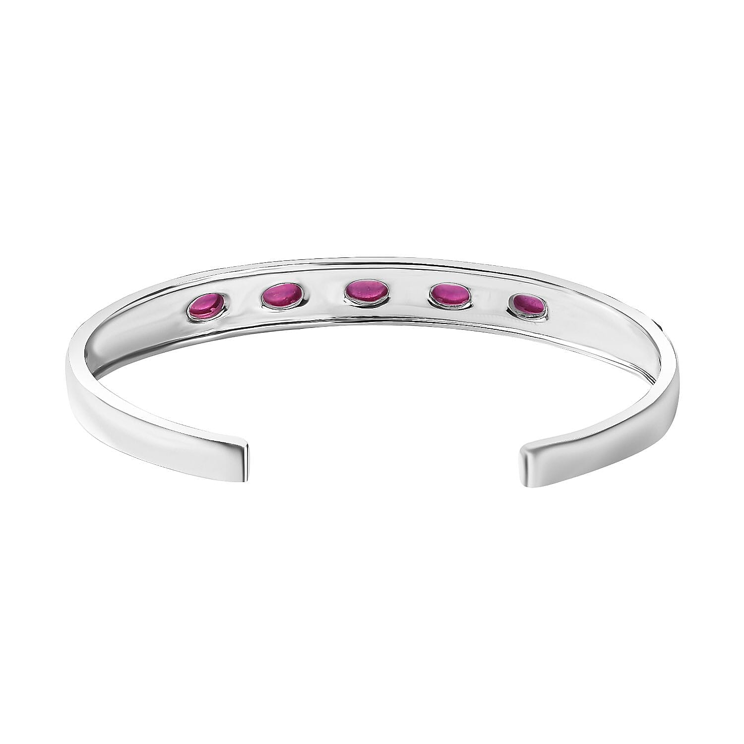 Niassa Ruby (FF) 4.25 ctw Bangle Bracelet in Sterling Silver (7.50 In)