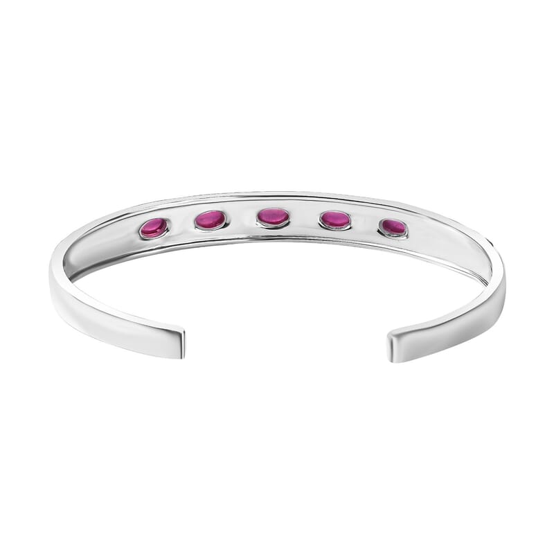 Niassa Ruby (FF) 4.25 ctw Bangle Bracelet in Sterling Silver (7.50 In)