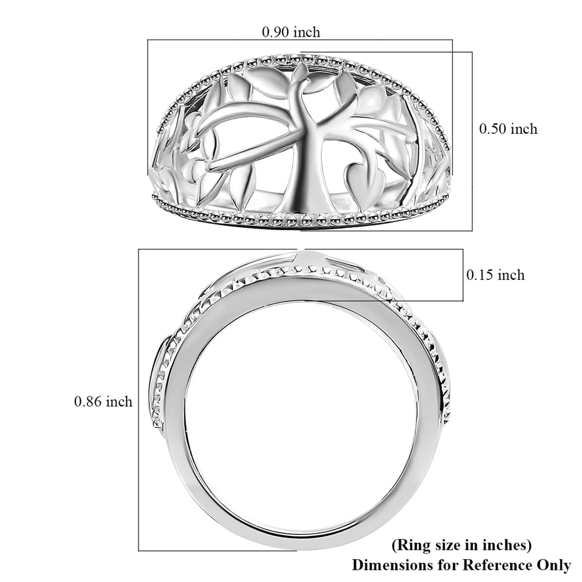 Sterling Silver Tree of Life Ring (Size 10.0) 3 Grams image number 5