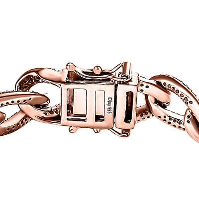 Natural Champagne Diamond Bracelet in Vermeil Rose Gold Over Sterling Silver (7.50 In) 4.00 ctw