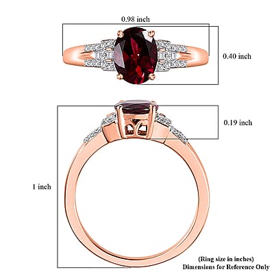 Luxoro Orissa Rhodolite Garnet, Diamond Ring in 10K Rose Gold 2.40 ctw (Size 10.0)