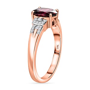 Luxoro Orissa Rhodolite Garnet, Diamond Ring in 10K Rose Gold 2.40 ctw (Size 7.0)