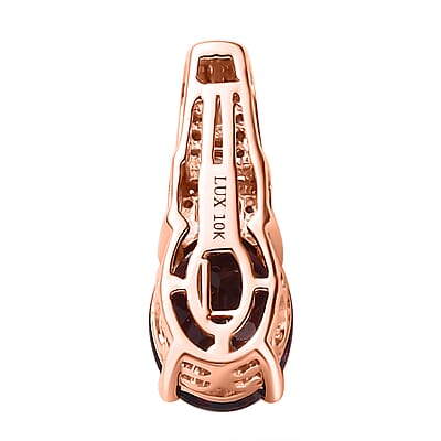 Luxoro 10K Rose Gold Premium Orissa Rhodolite Garnet and G-H I2 Diamond Pendant without Chain 2.30 ctw
