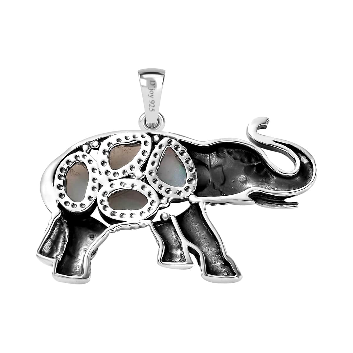 Indian Artistry Polki Ethiopian Welo Opal 1.75 ctw Elephant Pendant in Sterling Silver image number 5