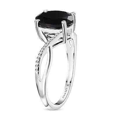 Thai Black Spinel 3.30 ctw Infinity Shank Ring in Sterling Silver (Size 10.0)