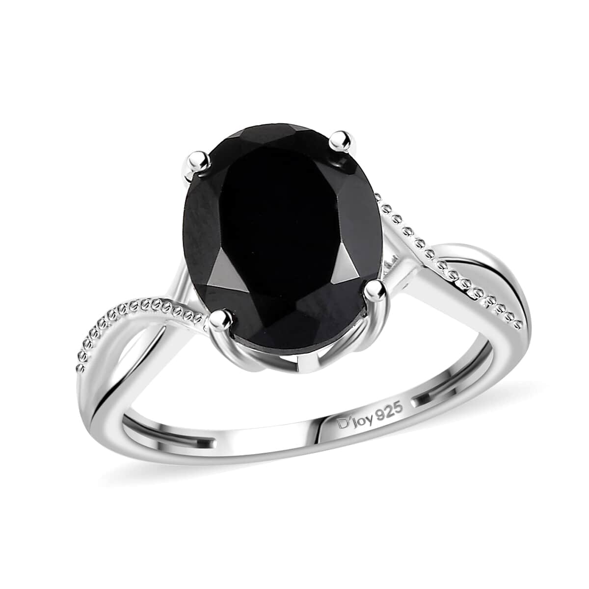 Thai Black Spinel 3.30 ctw Infinity Shank Ring in Sterling Silver (Size 6.0) image number 0