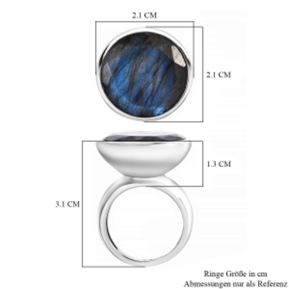 Malagasy Labradorite 14.59 ctw Ring in Stainless Steel (Size 5.5) image number 5