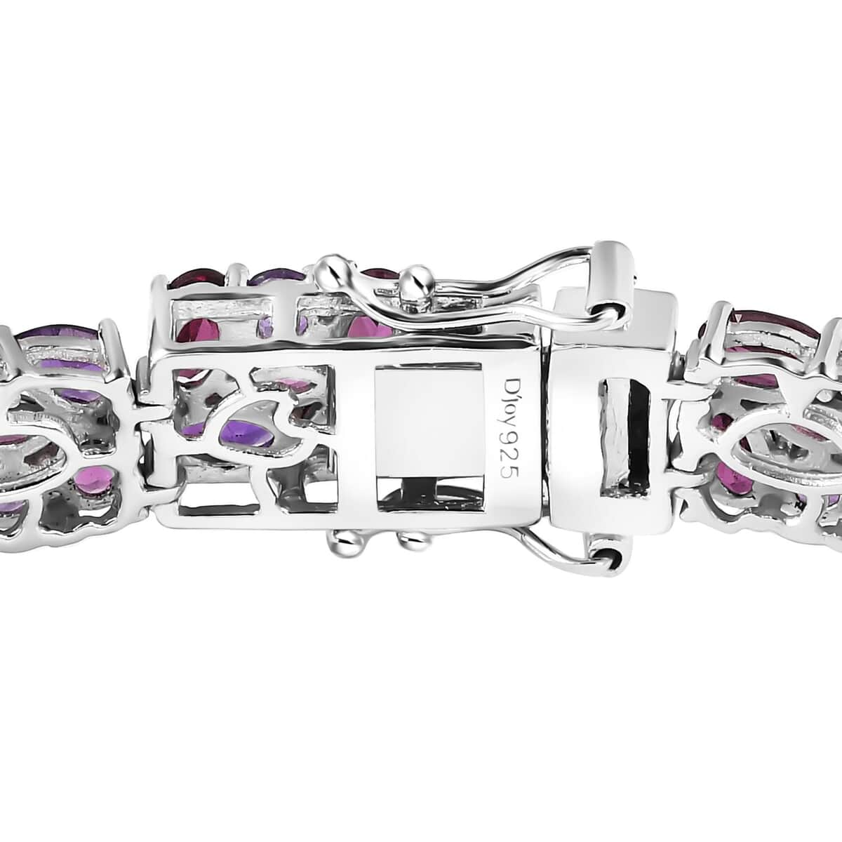 Epic Deal Orissa Rhodolite Garnet, Amethyst Bracelet in Rhodium Over Sterling Silver (7.25 In) 22.40 ctw image number 3