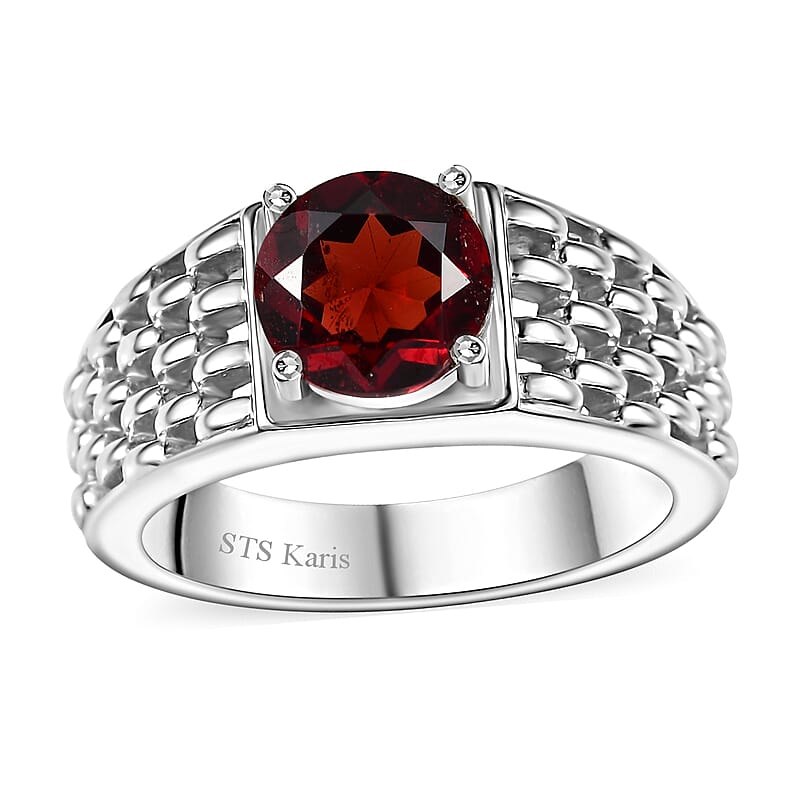 Karis Mozambique Garnet 2.25 ctw Solitaire Ring in Platinum Bond (Size 10.0)