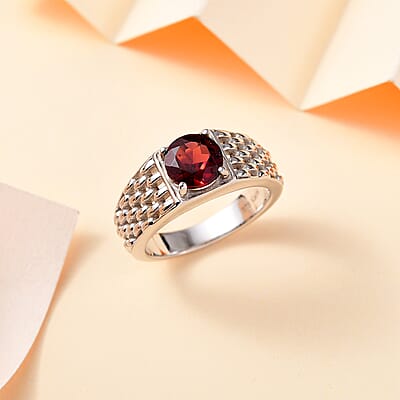 Karis Mozambique Garnet 2.25 ctw Solitaire Ring in Platinum Bond (Size 10.0)