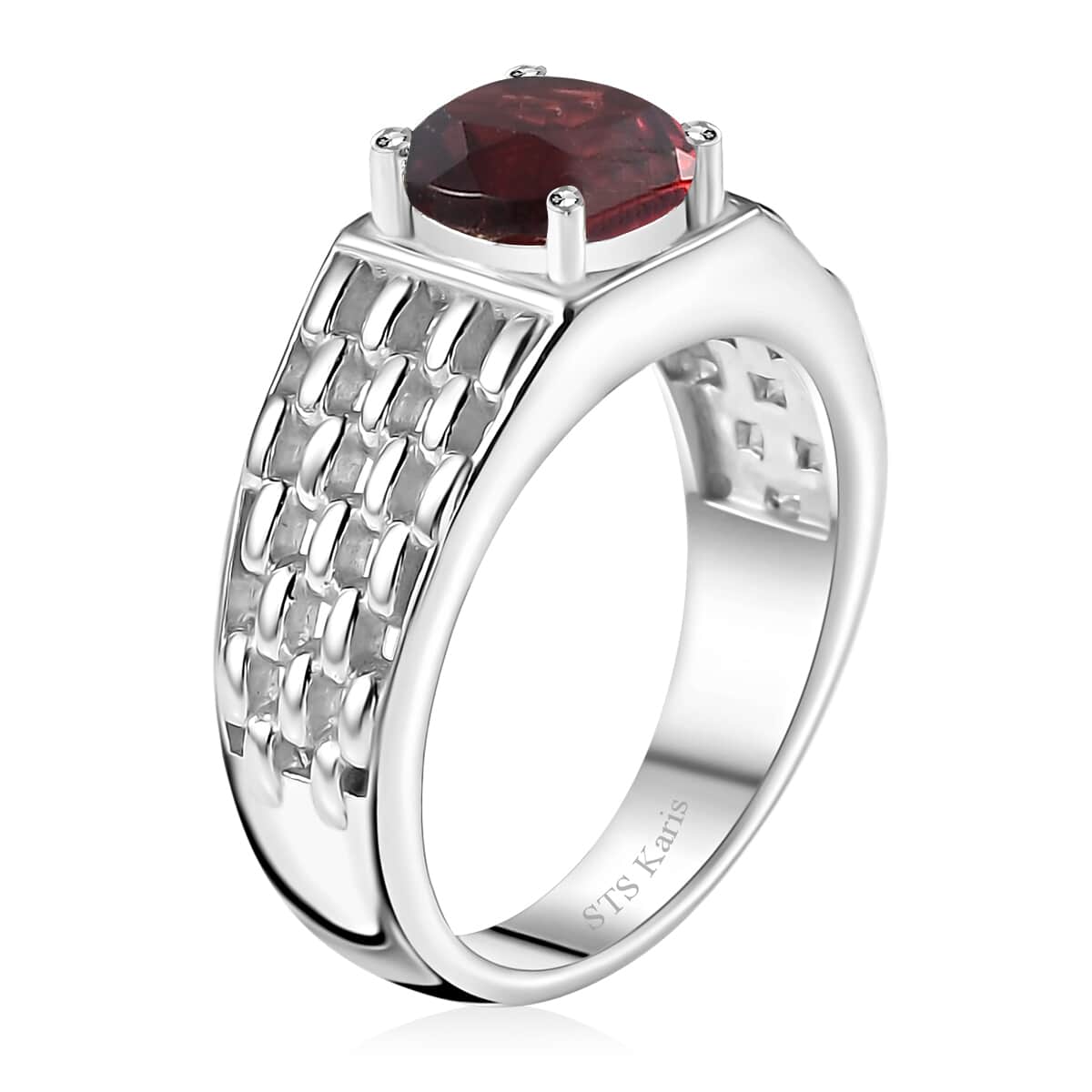 Karis Mozambique Garnet 2.25 ctw Solitaire Ring in Platinum Bond (Size 10.0) image number 3