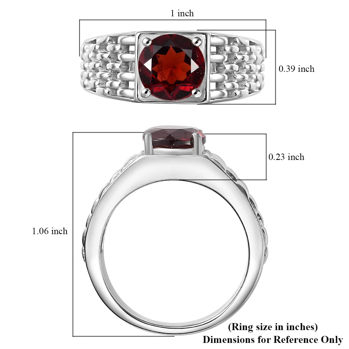 Karis Mozambique Garnet 2.25 ctw Solitaire Ring in Platinum Bond (Size 10.0) image number 5