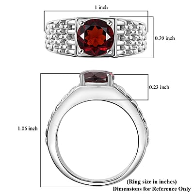 Karis Mozambique Garnet 2.25 ctw Solitaire Ring in Platinum Bond (Size 10.0)