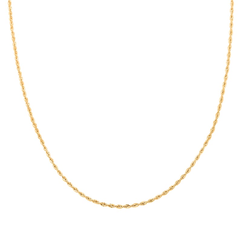 18K Yellow Gold 1.5mm Rope Chain Necklace 20 Inches 1.60 Grams