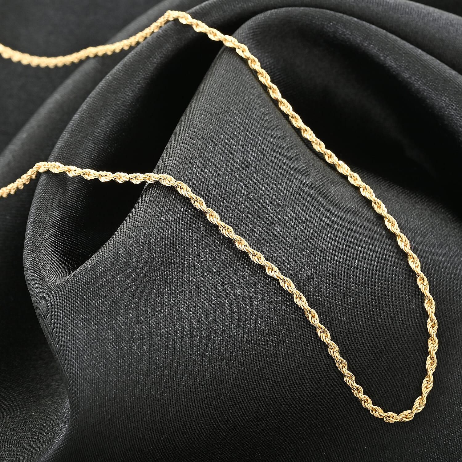 18K Yellow Gold 1.5mm Rope Chain Necklace 20 Inches 1.60 Grams