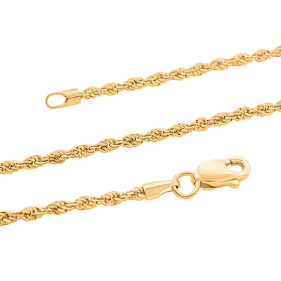 18K Yellow Gold 1.5mm Rope Chain Necklace 20 Inches 1.60 Grams