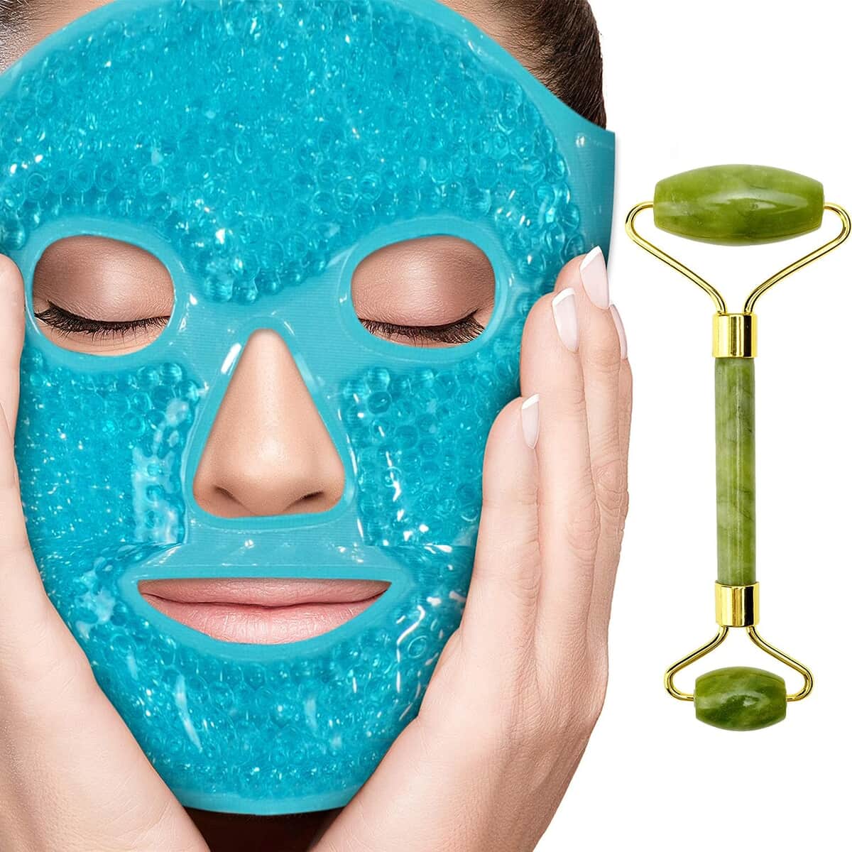 3P Experts Jade Roller Ice Face Mask Set - Blue image number 3