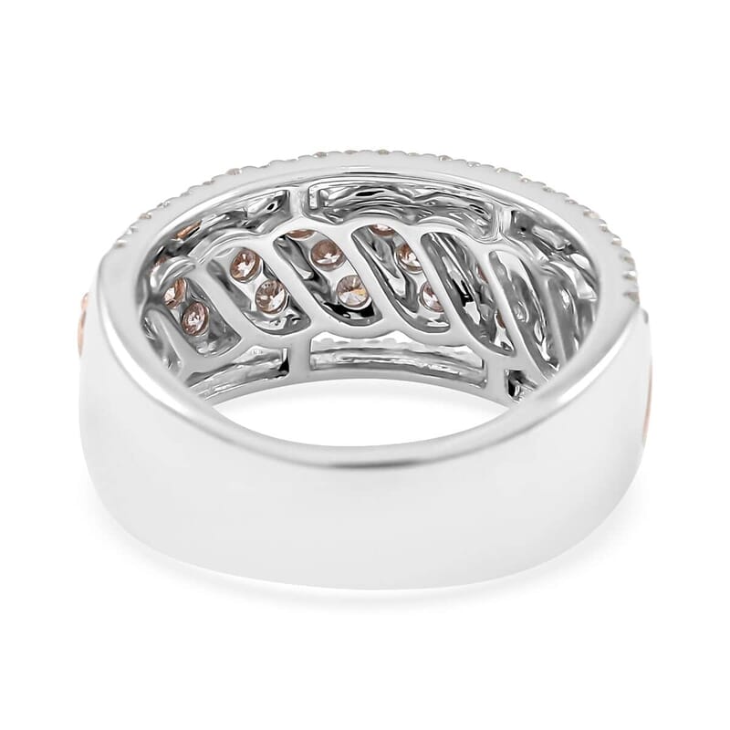 NY Closeout 14K Rose Gold I1 Natural Pink and White Diamond Ring (Size 11.5) 7.30 Grams 1.00 ctw