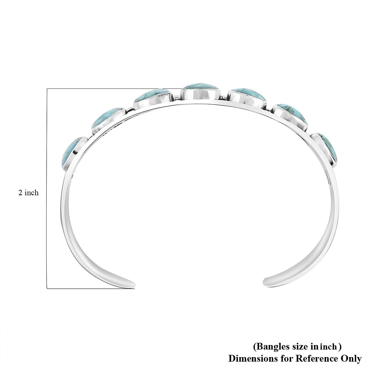 Santa Fe Style Turquoise Bracelet in Sterling Silver (7.00 In) 15.00 ctw image number 4