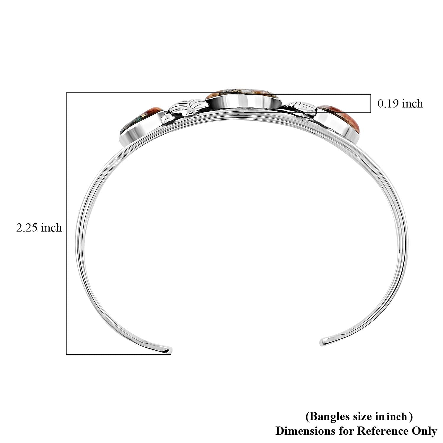 Santa Fe Style Spiny Turquoise Cuff Bracelet in Sterling Silver (7.00 In) 25.00 ctw