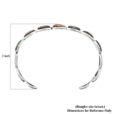 Santa Fe Style Spiny Turquoise Cuff Bracelet in Sterling Silver (6.50 In) 14.00 ctw