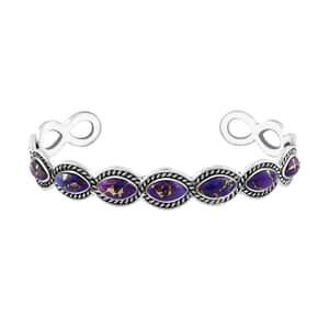 Santa Fe Style Mojave Purple Turquoise Cuff Bracelet in Sterling Silver (6.50 In) 14.00 ctw