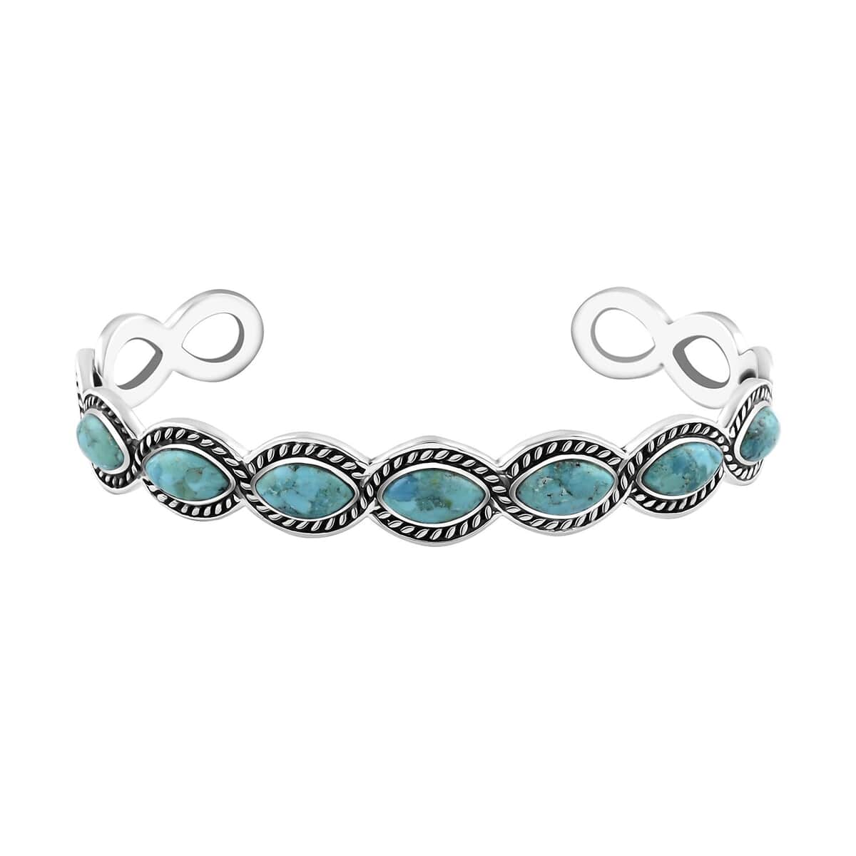 Santa Fe Style Turquoise Cuff Bracelet in Sterling Silver (6.50 In) 14.00 ctw image number 0