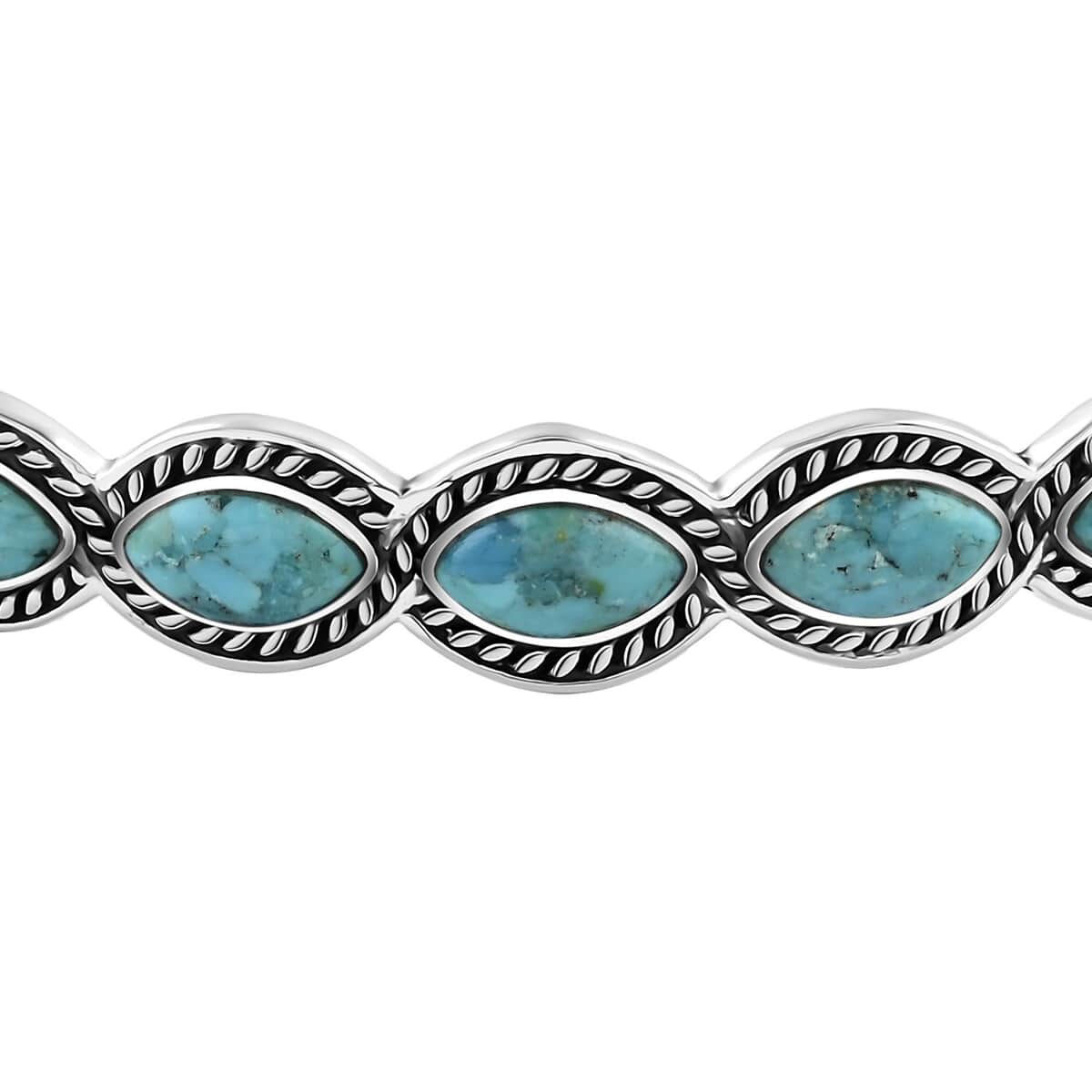 Santa Fe Style Turquoise Cuff Bracelet in Sterling Silver (6.50 In) 14.00 ctw image number 2