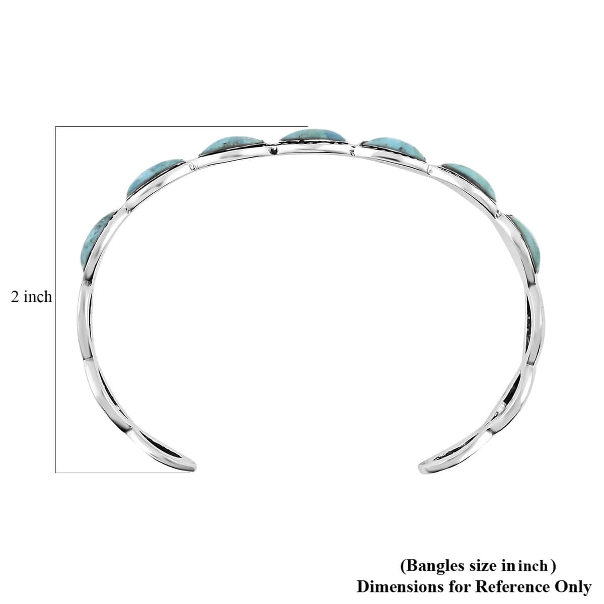 Santa Fe Style Turquoise Cuff Bracelet in Sterling Silver (6.50 In) 14.00 ctw image number 3