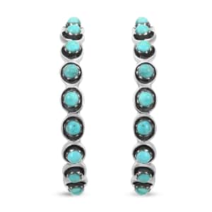 Santa Fe Style Turquoise Earrings in Sterling Silver 7.00 ctw