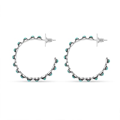 Santa Fe Style Turquoise Earrings in Sterling Silver 7.00 ctw